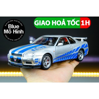 Xe mô hình Nissan Skyline GTR R34 JDM 1:24 Xám sọc