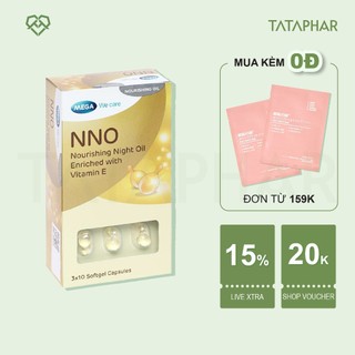 NNO NOURISHING NIGHT OIL - Viên dưỡng da ban đêm, Cải thiện da khô sạm - NNO vitamin E - Hộp 30 viên
