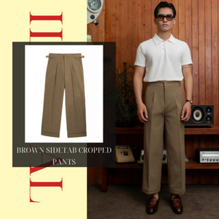 ILLÉGAL - Quần Âu Side Tab Màu Nâu Gấu Lơ Vê - BROWN SIDETAB CROPPED PANTS