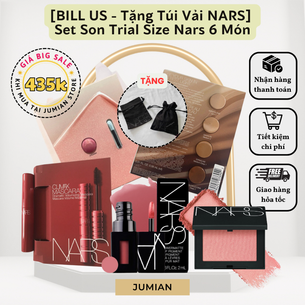 [BILL US] Set Son Trial Size Nars 6 Món