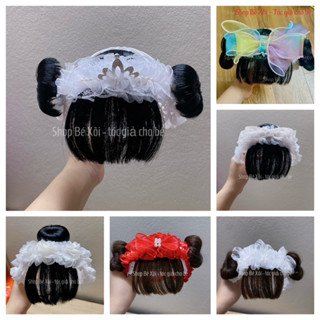 [30 Mẫu] Băng đô Turban Tóc Giả Cho Bé Gái kiểu ren, Shop Bé Xôi, Tóc giả cho bé sơ sinh