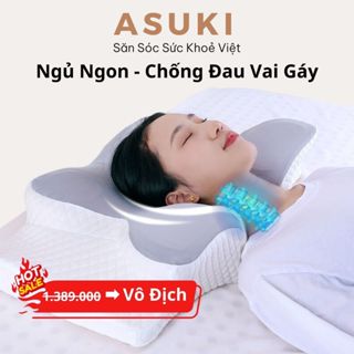 Gối Ngủ Ngon Công Thái Học Chống Đau Mỏi Vai Gáy Chống Ngáy Cao Cấp Asuki