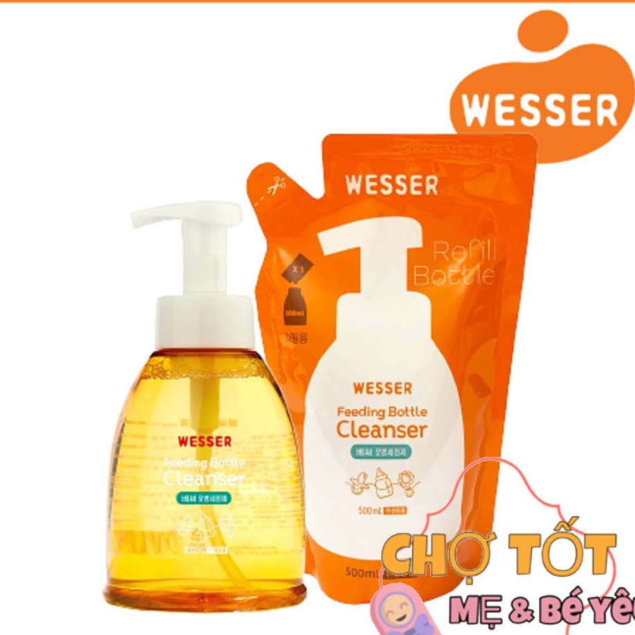 NƯỚC RỬA BÌNH SỮA WESSER 500ML (CHAI/TÚI)