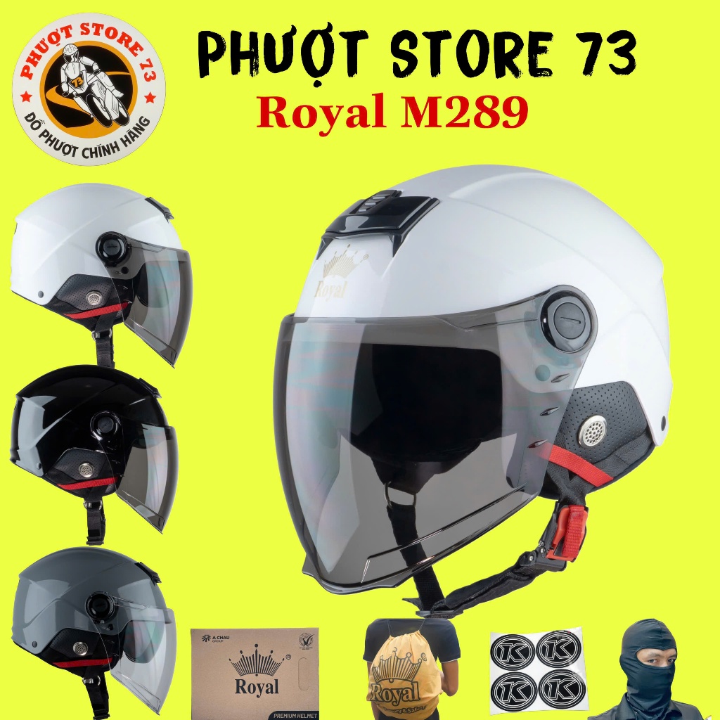 Nón Bảo Hiểm 2/3 Royal M289 Thiết Kế 2 Kính - Bảo Hành 24 Tháng Helmet