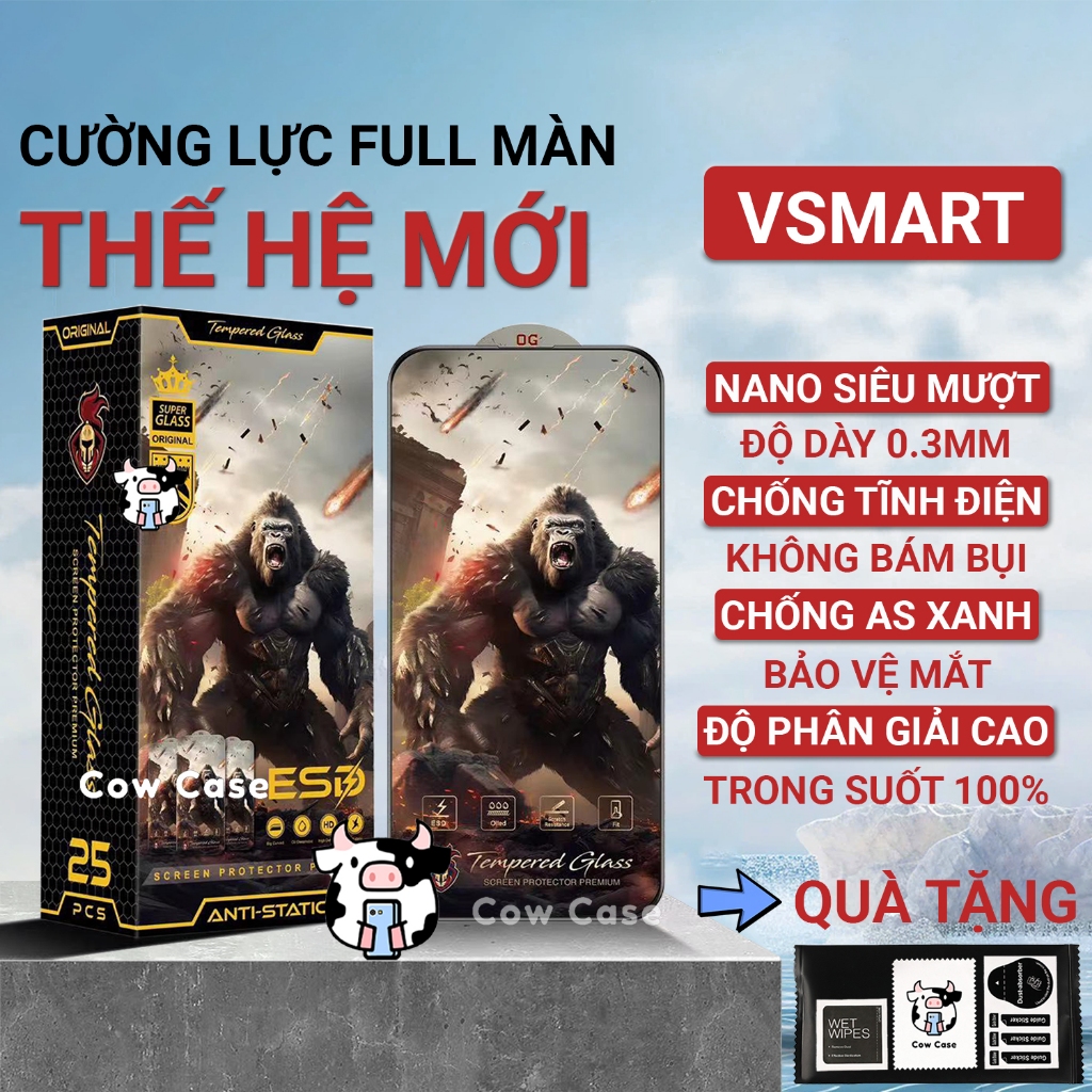 Kính cường lực Vsmart Aris, Vsmart Aris Pro, super . full màn, Miếng dán bảo vệ màn hình điện thoại | Meo Case