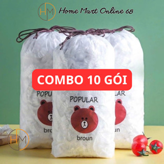 [ COMBO 10 TÚI ] Màng bọc thực phẩm JYoohome chất liệu PE co dãn có chun siêu dai tiện lợi bọc thức ăn