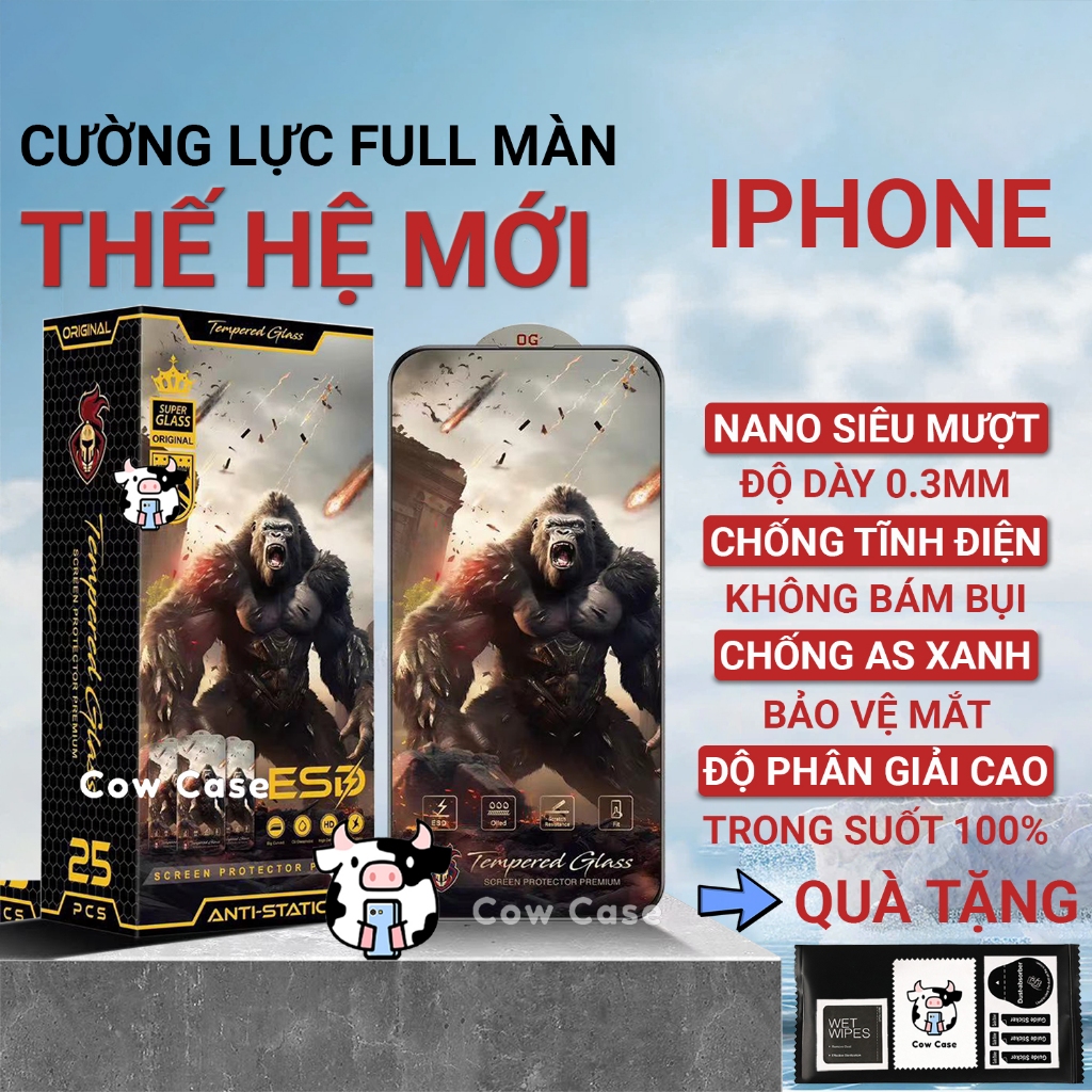 Kính cường lực iphone 6S, Iphone 6 Plus, . full màn thế hệ mới, Miếng dán bảo vệ màn hình điện thoại | Meo Case