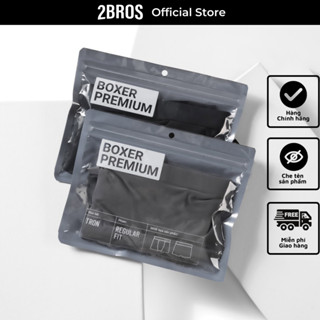 Quần Lót Boxer Nam Vải Lụa Băng Tự Nhiên 100% Quần Sịp Nam Thun Lạnh Cao Cấp Màu Đen Xám Xanh 2BROS