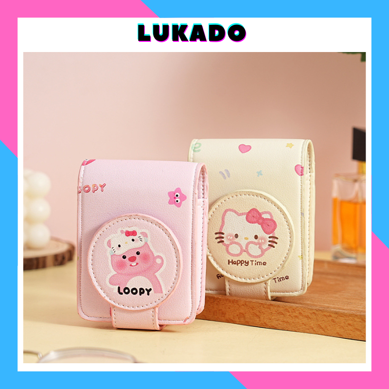 Túi đựng mỹ phẩm son có gương mini cute nhỏ gọn thời trang Hàn Quốc giá rẻ đẹp bỏ túi cầm tay LUKADO