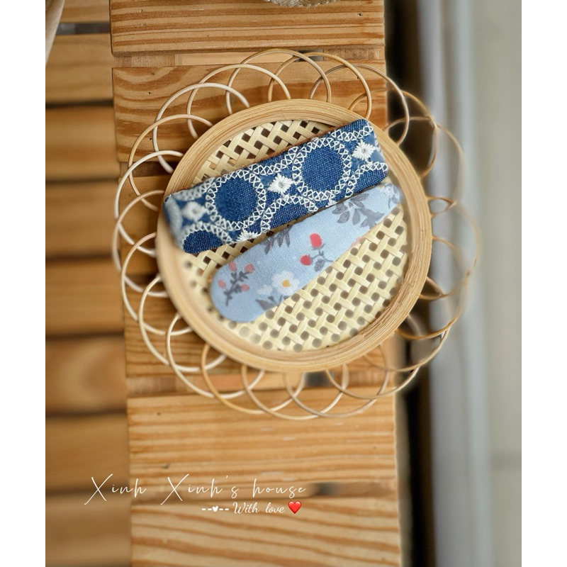 Set kẹp tóc bọc vải hoạ tiết (100% handmade)