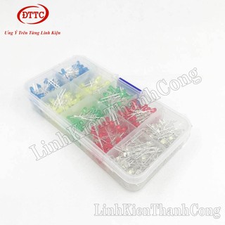 Combo 500 Chiếc LED 3mm 5 Màu, Màu Đỏ, Vàng, Xanh Lá, Xanh Dương, Trắng, Mỗi Màu 100 Cái