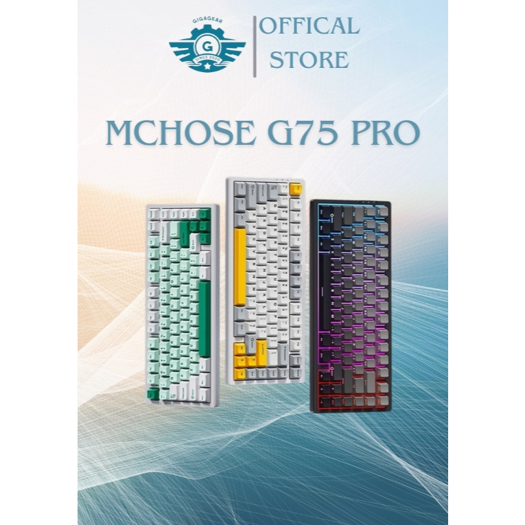 Bàn phím cơ Mchose G75 Pro 3 Mode Kết Nối, LED RGB, Hotswap, Gasket Mount, Âm Creamy, Bảo Hành 12TH
