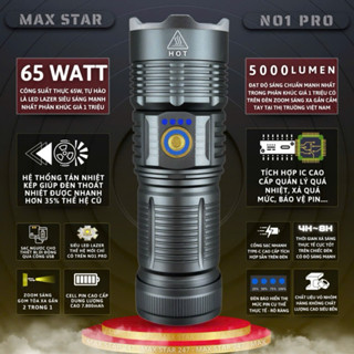 Đèn pin cầm tay ray bow 1122 MAX STAR NO1 PRO đèn công suất cao nên no sẽ toả nhiệt (nóng )nên hạ độ sáng xuốngkhi sd