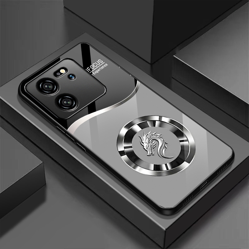 Ốp lưng XIAOMI 13T, 13T PRO, K60 ULTRA Mặt lưng kính cường lực tráng gương, sang trọng, thiết kế FORCUS Rồng