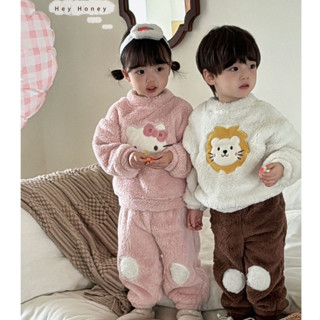 HEY HONEY - Bộ Lông Cổ Cao 3 Phân Siêu Ấm Áp Cho Bé Trai, Bé Gái. Bộ Thu Đông Cho Bé. Hàng Quảng Châu Cao Cấp.