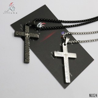  Dây chuyền Titan Thánh giá mạ kinh thánh tinh tế  Lời cầu nguyện của Chúa  - NL024 - Aluha 