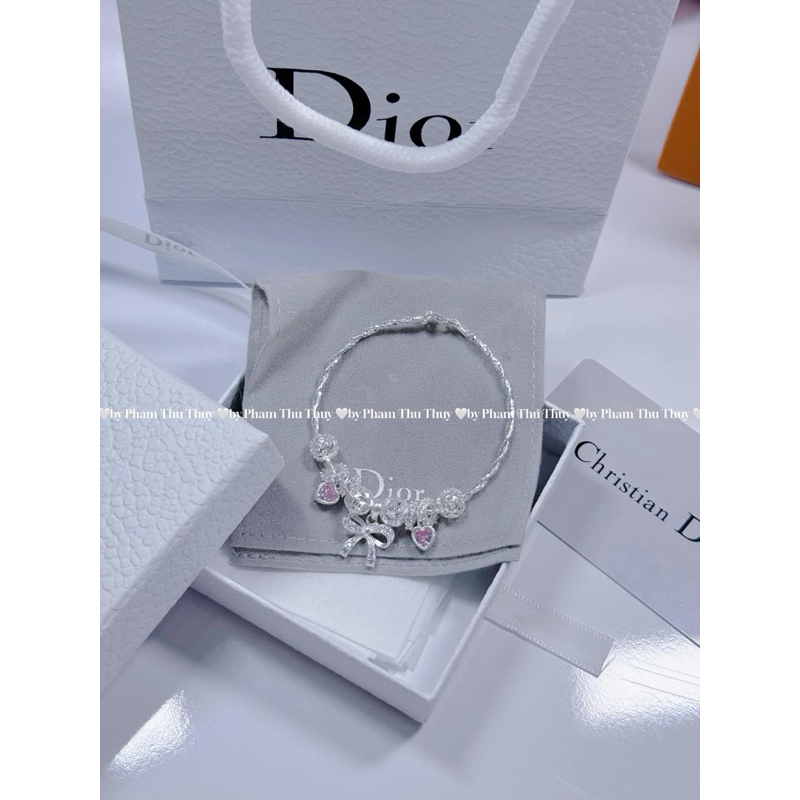 Lắc tay nơ mix charm bạc ta tặng Fullbox Pandora