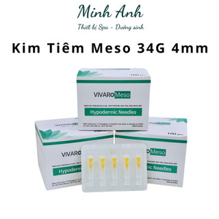 {Tách Lẻ 1 Đầu } Kim Tiêm  Meso 34G 4mm Vivaro | Hàn Quốc Tiêm Prp Căng Bóng Tinh Chất