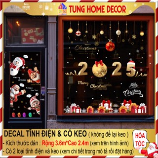 Decal phụ kiện trang trí noel dán cửa kính THD.NL25-3 Decal dán tường trang trí giáng sinh