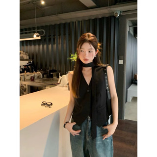  Áo ghile một lớp kèm dây cổ 