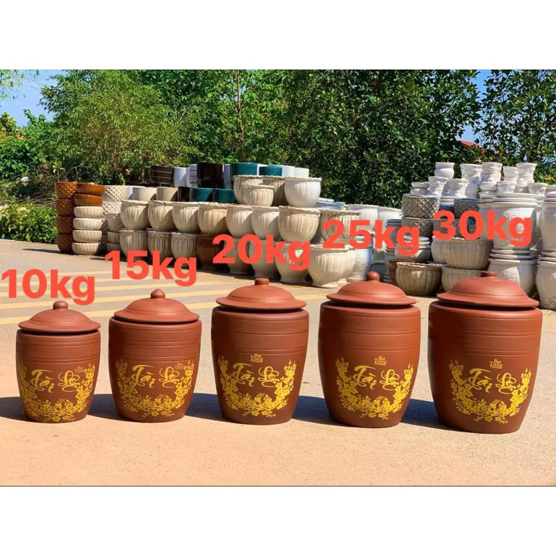 Hũ gốm đựng gạo chống ẩm Bát Tràng, giữ gạo khô ráo lâu dài