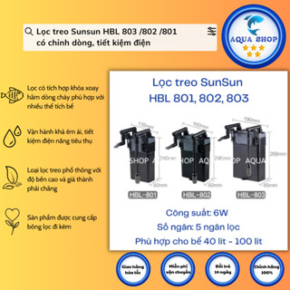 Lọc treo Sunsun HBL 803 /802 /801 có chỉnh dòng, tiết kiệm điện