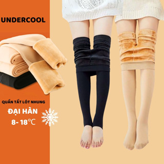 Quần tất lót nhung nỉ giữ nhiệt độ bó form gọn chân mùa Đông UNDERCOOL cực ấm chống rét đại hàn, lót lông nỉ nhung QT10