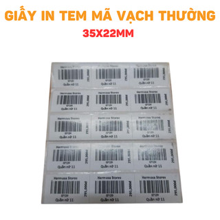 Decal giấy in mã vạch 3 tem 35x22