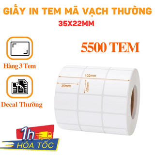 Decal giấy in mã vạch 3 tem 35x22