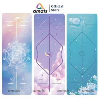 Thảm Tập Yoga Du lịch Siêu Mỏng In Hoa Tiết 3D Gấp Gọn Dày 1.5mm cao su  cao cấp - Có túi đựng kèm