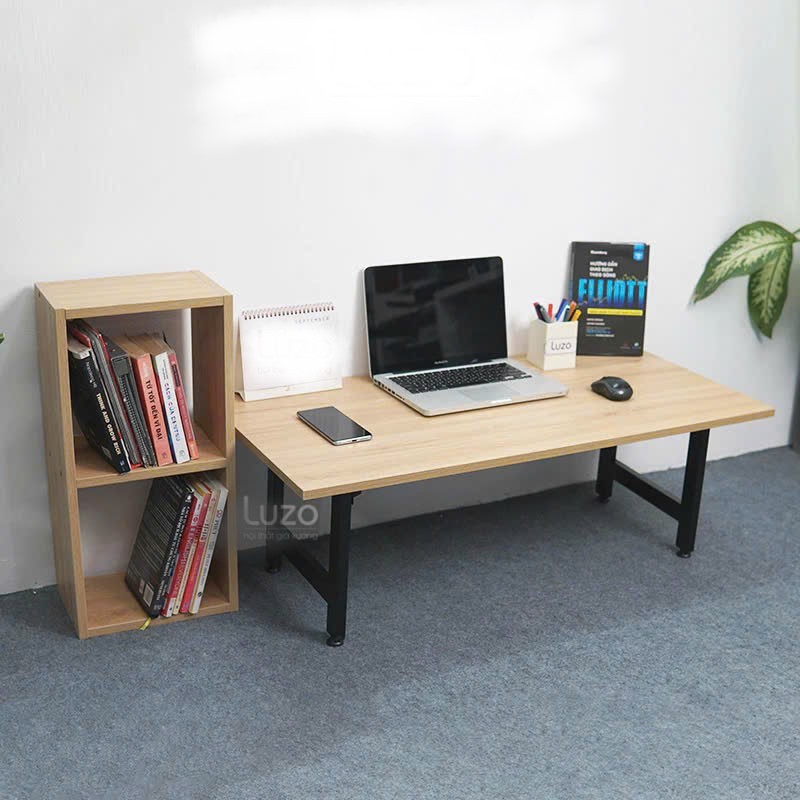 Bàn làm việc chân xếp ,gấp gọn, Ngồi bệt khung sắt dày liên kết chắc chắn, mặt bàn mdf phủ melamin chống xước | BigBuy360 - bigbuy360.vn