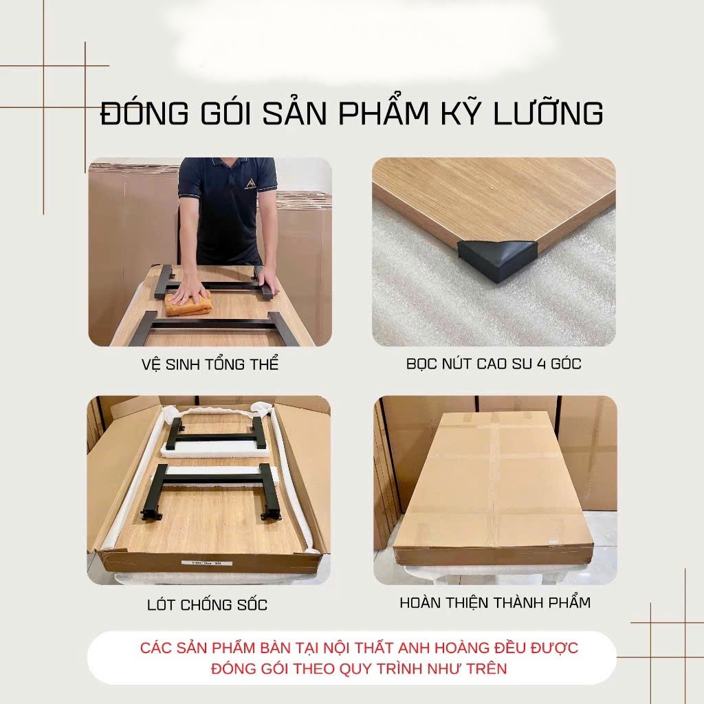 Bàn làm việc chân xếp ,gấp gọn, Ngồi bệt khung sắt dày liên kết chắc chắn, mặt bàn mdf phủ melamin chống xước | BigBuy360 - bigbuy360.vn