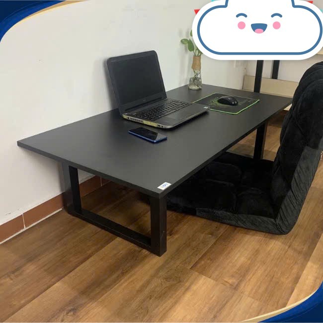 Bàn làm việc chân xếp ,gấp gọn, Ngồi bệt khung sắt dày liên kết chắc chắn, mặt bàn mdf phủ melamin chống xước | BigBuy360 - bigbuy360.vn