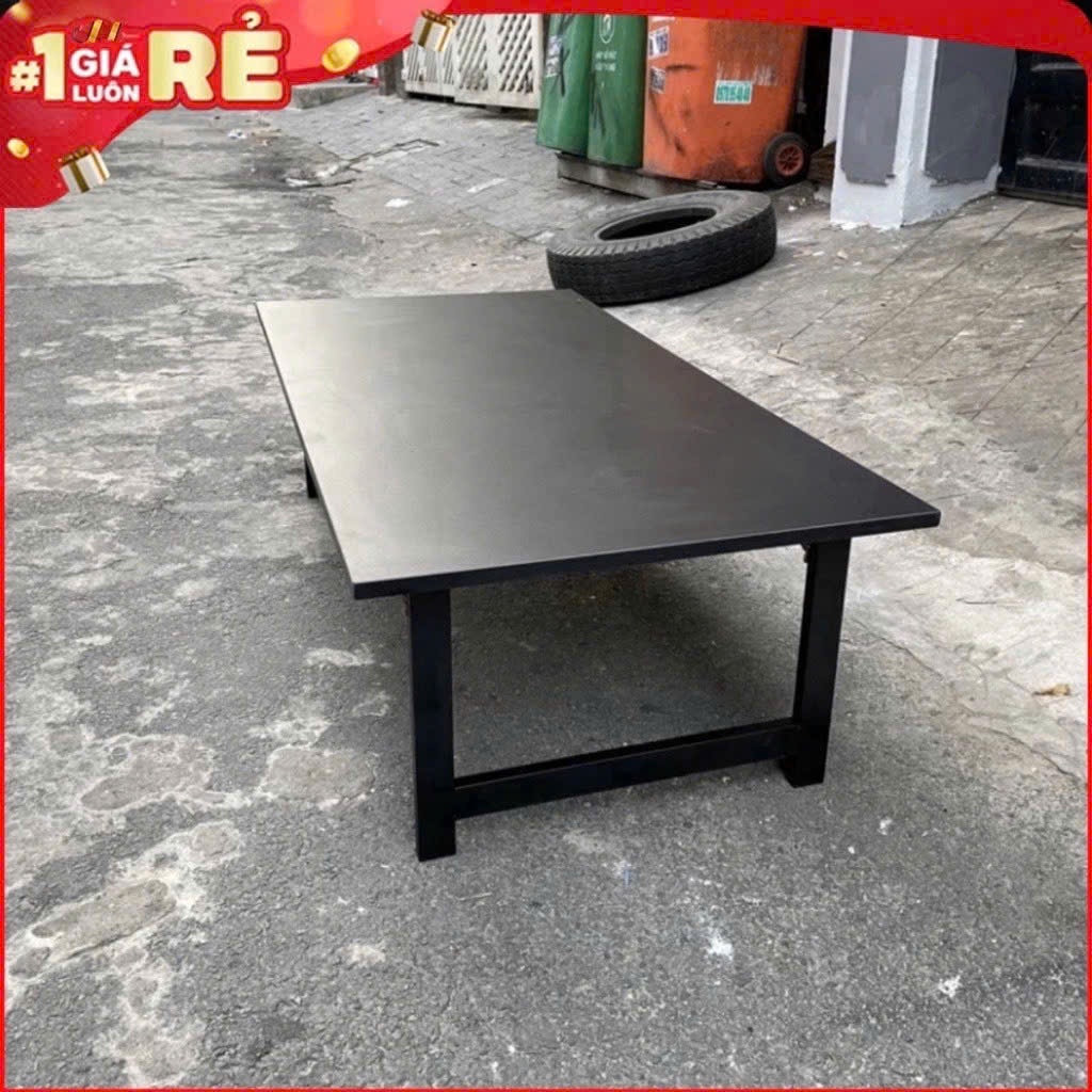 Bàn làm việc chân xếp ,gấp gọn, Ngồi bệt khung sắt dày liên kết chắc chắn, mặt bàn mdf phủ melamin chống xước | BigBuy360 - bigbuy360.vn