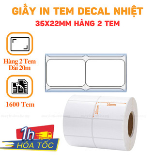 Decal in tem mã vạch nhiệt 35x22 [2 Tem - 20m - 1600 Tem]