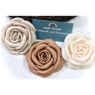 Hoa cài áo handmade MEBI mẫu hoa hồng trà 6.5cm siêu xinh