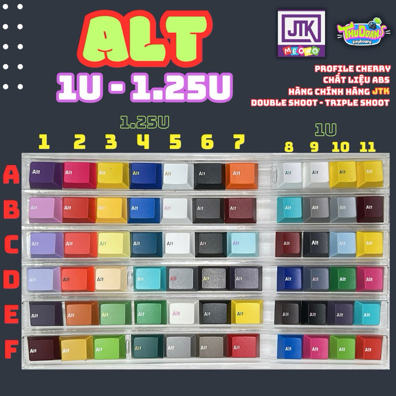 Keycap JTK | Alt 1u 1.25u r4 | Keycap lẻ | Mod JTK | Hàng grab | Double shoot | Chính hãng JTK
