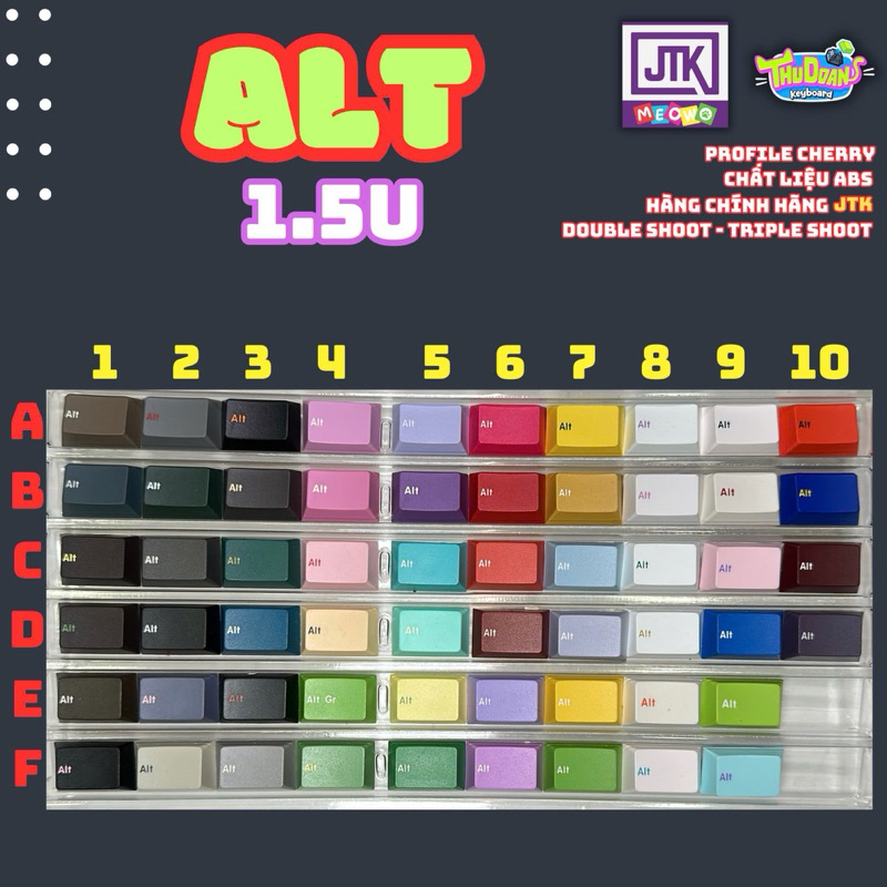 Keycap JTK | Alt 1.5u  r4 | Keycap lẻ | Mod JTK | Hàng grab | Double shoot | Chính hãng JTK
