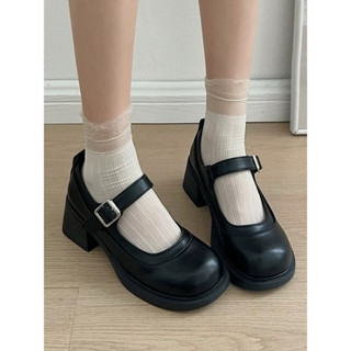 [CÓ SẴN] Giày búp bê mary jane mũi tròn cổ điển, quai cài tiện lợi phong cách lolita, tiểu thư, công chúa cao 5 cm