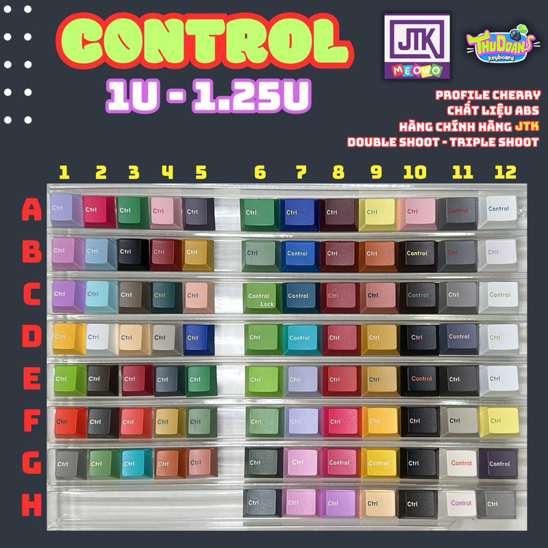 Keycap JTK | CTRL CONTROL 1u & 1.25u r4 | Keycap lẻ | Mod JTK | Hàng grab | Double shoot | Chính hãn