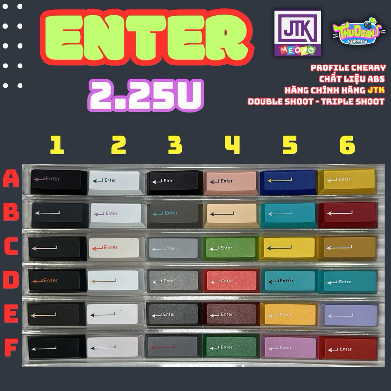 Keycap JTK | ENTER R3 2.25u | Keycap lẻ | Mod JTK | Hàng grab | Double shoot | Chính hãng JTK