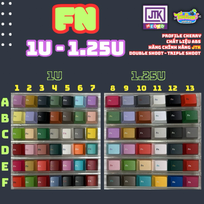 Keycap JTK | Mod Fn 1u 1.25u r4 | Keycap lẻ | Mod JTK | Hàng grab | Double shoot | Chính hãng JTK