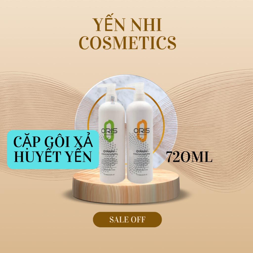 [Oris Collagen] Combo Dầu Gội - Xả 720ml Chống Rụng Kích Thích Mọc Tóc Siêu Mềm Mượt Chính Hãng