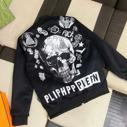 Áo Khoác Philipp Plein In 5D Chất Gió Hàng Quảng Châu 2 Lớp - Áo Khoác Bomber Nam Nữ t Hàng QC=2026