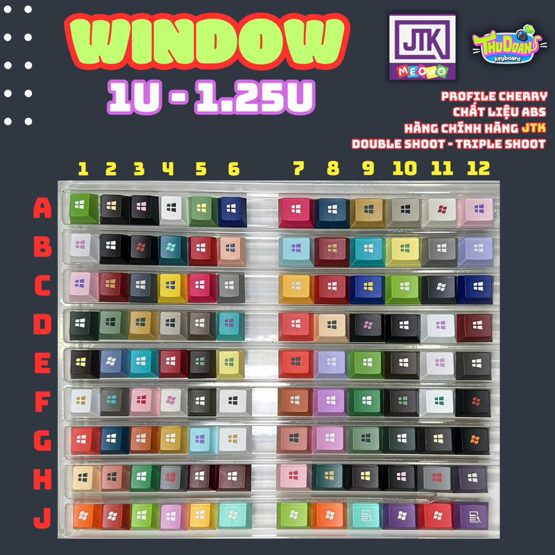 Keycap JTK |  Mod Window R4 1u 1.25u | Keycap lẻ | Mod JTK | Hàng grab | Double shoot | Chính hãng J