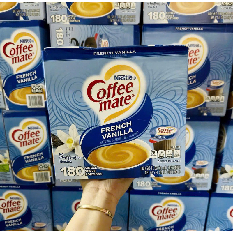 🥛☕️ KEM SỮA KHÔNG ĐƯỜNG HƯƠNG VANI CỦA MỸ PHA CÀ PHÊ NESTLE COFFEE MATT FRENCH VANILLA THÙNG 180 CHÉ