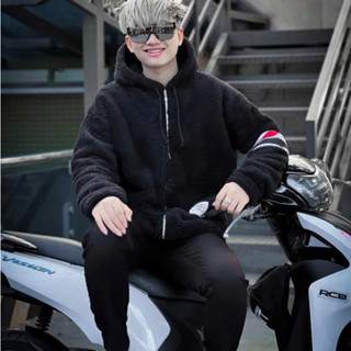 Áo Khoác Lông 3 Sọc Nam Nữ 2 Lớp Ấm Áp Lông Mượt Phong Cách Trẻ Boy Cháy Phố Hot Trend New 2024
