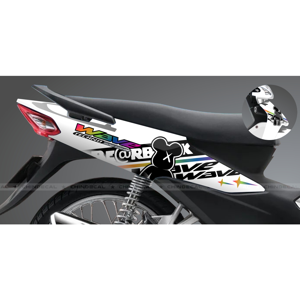 Tem Wave Alpha 110 gấu bearbrick đa sắc | Nhiều lựa chọn màu xe  | 3 lớp chống nước chống bay màu  | 831599