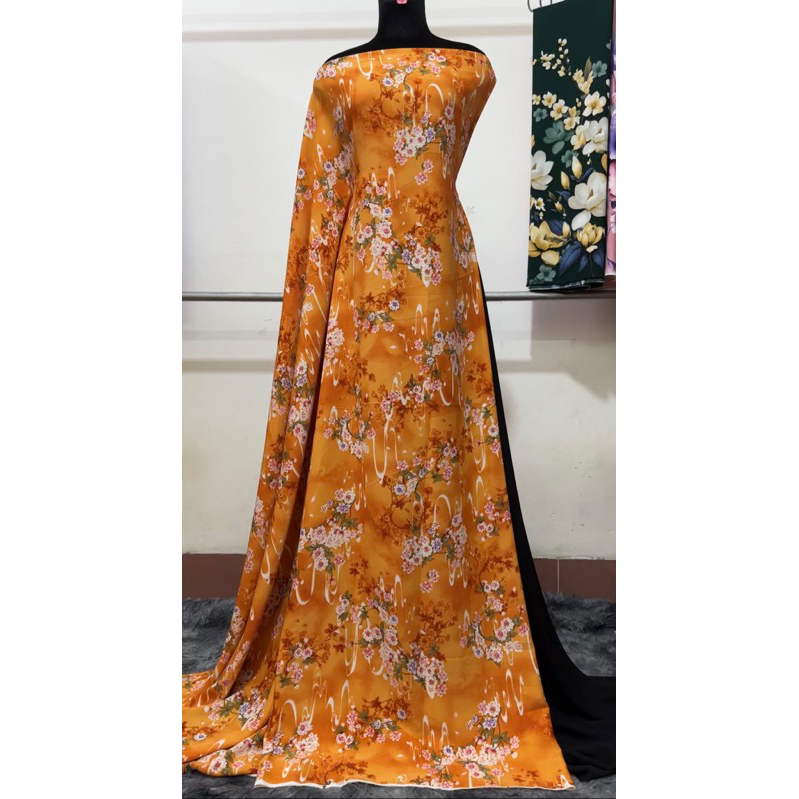 Vải lụa may áo dài.áo bà ba. đầm váy các kiểu co giãn 4 chiều nhẹ(1 vải áo dài 2m x khổ 1m55)