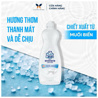 Nước Rửa Chén EZ Clean 800gr làm sạch nhanh dầu mỡ, không phẩm màu độc hại, gốc thực vật dịu nhẹ